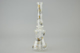SILIKA - "Honey Bee" Mini Tube Dab Rig Bubbler w/ Fixed 14mm 2-hole Diffy & Dome