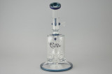 EVOL EMPIRE - Mini Klein Bottle 4-Point Perc Vapor Rig w/ 14mm Dome - Electric Blue