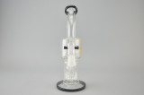 KILLA BEE - Double Gridded Barrel Perc Dab Rig w/ 18mm Dome & Quartz Nail