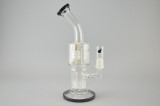 KILLA BEE - Double Gridded Barrel Perc Dab Rig w/ 18mm Dome & Quartz Nail