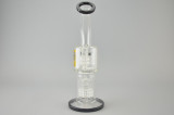 KILLA BEE - Double Gridded Barrel Perc Dab Rig w/ 18mm Dome & Quartz Nail