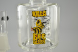 KILLA BEE - Double Gridded Barrel Perc Dab Rig w/ 18mm Dome & Quartz Nail