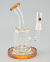 BARE - Mini Dab Rig w/ 14mm Dome & Quartz Nail - Amber