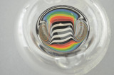 DILLINGER x LIBERTY - Sandblasted & Twisted Donut Beaker Bong w/ 14mm Slide, Swing, & Dish - Rainbow / Jailhouse