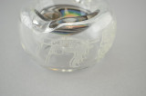 DILLINGER x LIBERTY - Sandblasted & Twisted Donut Beaker Bong w/ 14mm Slide, Swing, & Dish - Rainbow / Jailhouse