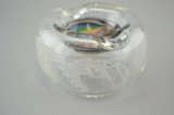 DILLINGER x LIBERTY - Sandblasted & Twisted Donut Beaker Bong w/ 14mm Slide, Swing, & Dish - Rainbow / Jailhouse