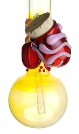 TRIDENT - Nug Jar Glass Bong - 44mm (Red/Pink)