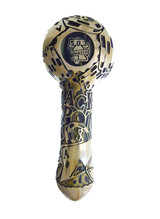 LIBERTY - Glass Spoon Pipe w/ Extra Deep Embossed Design - Poker Theme