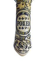 LIBERTY - Glass Spoon Pipe w/ Extra Deep Embossed Design - Poker Theme