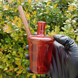 EL CHAPO - Cup Dab Rig w/ 2-hole Perc & 14mm Female Joint - Red Elvis