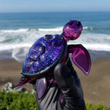 TURTLE TIME - Dichro Sea Turtle Dab Rig w/ 10mm Female Joint - Gold Amethyst