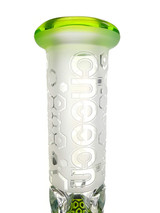 CHEECH - 3D Pattern Beaker Bong w/ Pyramid Perc & 18mm Slide - Green