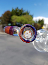 DZ GLASS - 14mm Crushed Opal Slide w/ 4-Hole Bowl and Opal Horn Handle - #1