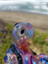 TURTLE TIME - Dichro "Honu" Sea Turtle Dab Rig - Purple Rainbow x Rainbow Dichro