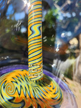 DESIGNER SCI - 44mm Glass Beaker Bong w/ Gridded Downstem & 14mm Slide - Wig-Wags #1