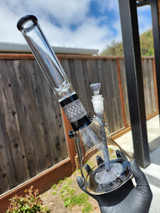 DESIGNER SCI - 44mm Glass Beaker Bong w/ Gridded Downstem & 14mm Slide - Wig-Wags #1