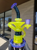 MIKE D - Crushed Opal Recycler Dab Rig w/ 14mm Female Joint - Lime Drop / Empire