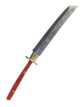 DEADLY DABBERS - Mini 2-Pin Fat Katana Sword Dabber - Damascus Steel / Red