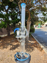 DESIGNER SCI - V2 Inner Tube Recycler w/ 18mm Female Joint & Slide - Blue Sea Slyme
