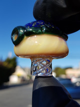 TURTLE TIME - Glass Dichro Turtle Shell Spinner Carb Cap - Butterscotch / Gold Dichro