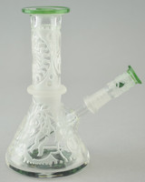 LIBERTY - Deep Sandblasting Clear Wig-Wag Micro Tube w/ Fixed 2-Hole Diffy & 10mm Dome