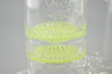 M&M TECH - Double Mesh Perc Bent Neck Tube w/ 18mm Push Bowl Slide - 60mm (Slyme)