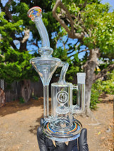 OJ FLAME - Classic Recycler Bubbler w/ 14mm Female Joint & Opal - #2