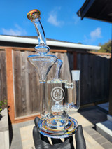 OJ FLAME - Classic Recycler Bubbler w/ 14mm Female Joint & Opal - #2