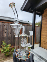 OJ - Classic Recycler Bubbler w/ 14mm Female Joint & Opal - #4