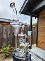 OJ - Classic Recycler Bubbler w/ 14mm Female Joint & Opal - #6