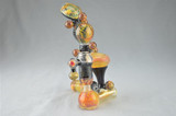 SASHA HESS - 5-Slit Inline Heady Worked Vapor Bubbler w/ 14mm Male Joint & Dome - #3