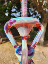 LOGI GLASS - Double Uptake Recycler w/ 10mm Female Joint - Amber Purple