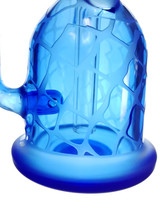 Double Uptake Recycler w/ Sandblasted Design & 14mm Female Joint - Blue