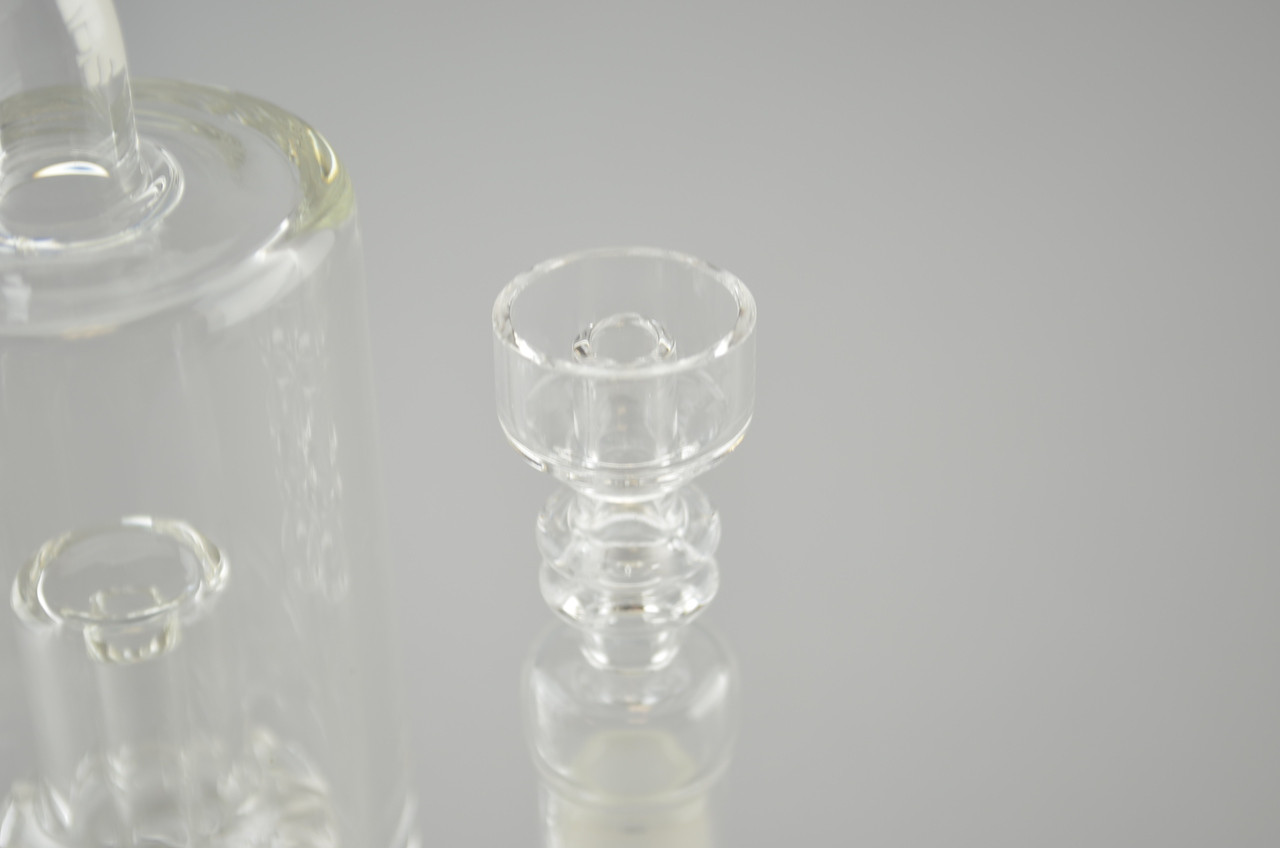 GRAV LABS Mini Double Percolator Dab Rig w/ 14mm Domeless Quartz Nail