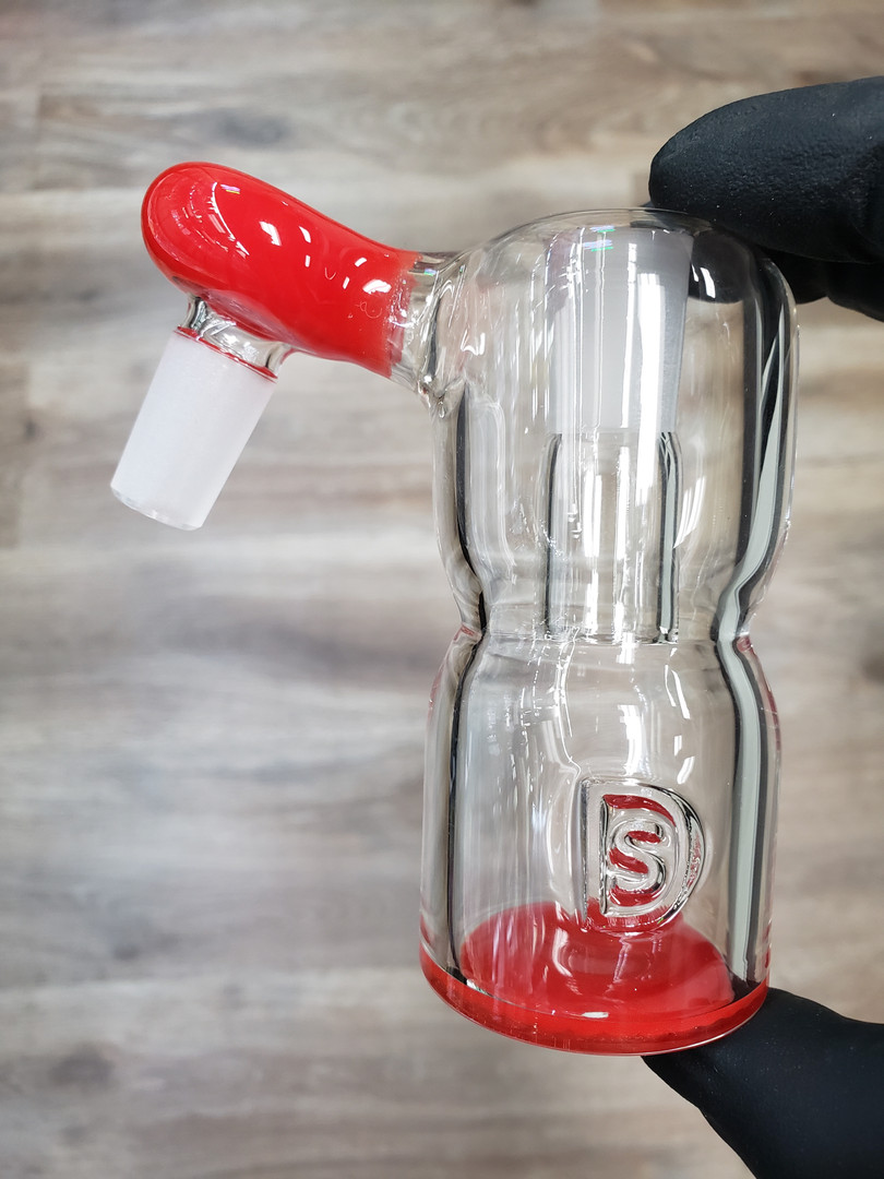 DESIGNER SCI Glass Ash Catcher 14mm to 14mm (65* Angle) Red The