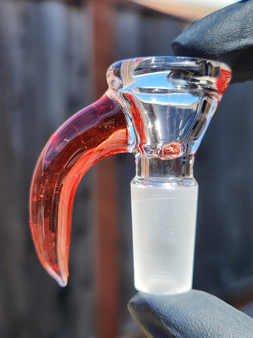 OJ FLAME - Mult-Hole Martini Slide w/ Horn and 14mm Joint  - Pomegranate
