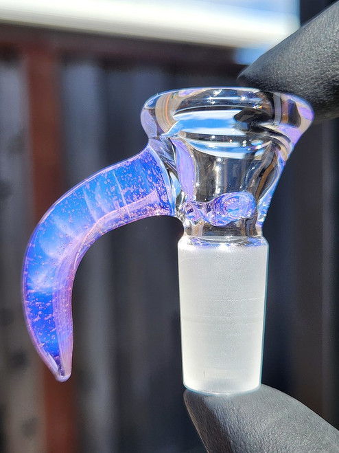 OJ FLAME - 3-Hole Martini Slide w/ Horn and 14mm Joint  - Pink Slime