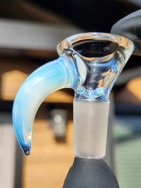 OJ FLAME - 3-Hole Martini Slide w/ Horn and 14mm Joint  - Ghost