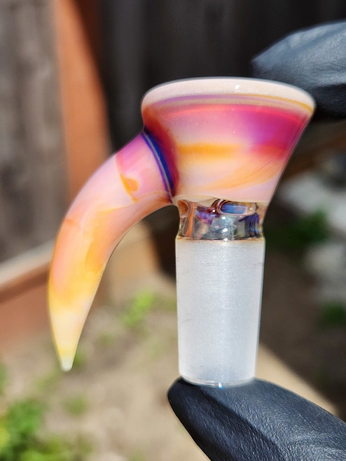 OJ FLAME - Full Color 3-Hole Martini Slide w/ Horn and 14mm Joint  - Serendipity #2