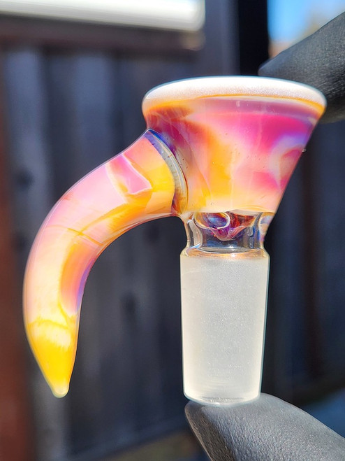 OJ FLAME - Full Color 3-Hole Martini Slide w/ Horn and 14mm Joint  - Serendipity #2