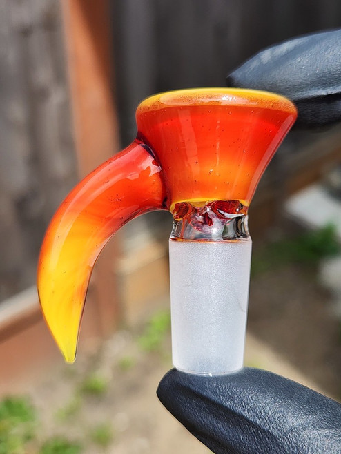 OJ FLAME - Full Color 3-Hole Martini Slide w/ Horn and 14mm Joint  - Sunrise #1
