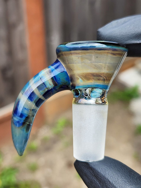 OJ FLAME - Full Color 3-Hole Martini Slide w/ Horn and 14mm Joint  - Europa #1