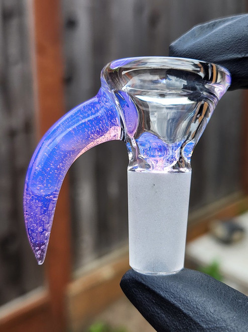OJ FLAME - 3-Hole Martini Slide w/ Horn and 14mm Joint  - Pink Slyme