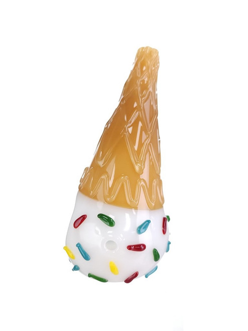 Vanilla Ice Cream Cone Glass Pipe