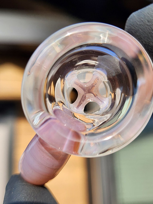 OJ FLAME - 4-Hole Martini Slide w/ Horn and 18mm Joint  - Opal Peach