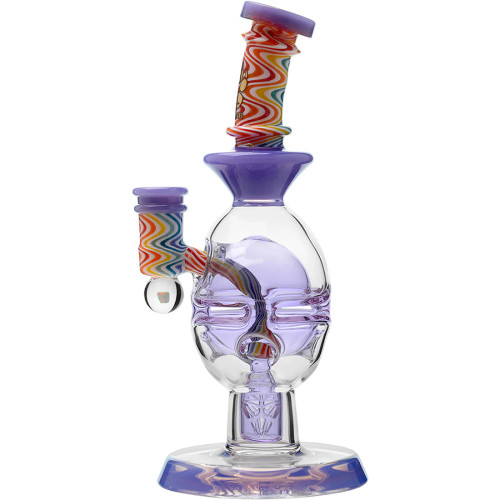 CALI BEAR - Heady Fab Egg Rig w/ Seed of Life Perc & Opal - Lavender / Rainbow
