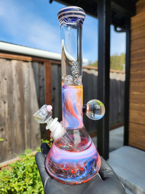 MARY JANE x NOBODY x KIMMO  - 32mm Water Color Beaker Bong w/ Flower Marble - #2