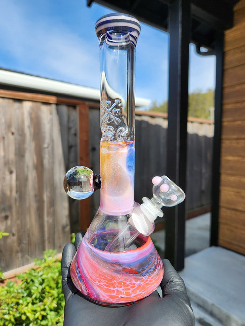 MARY JANE x NOBODY x KIMMO  - 32mm Water Color Beaker Bong w/ Flower Marble - #2