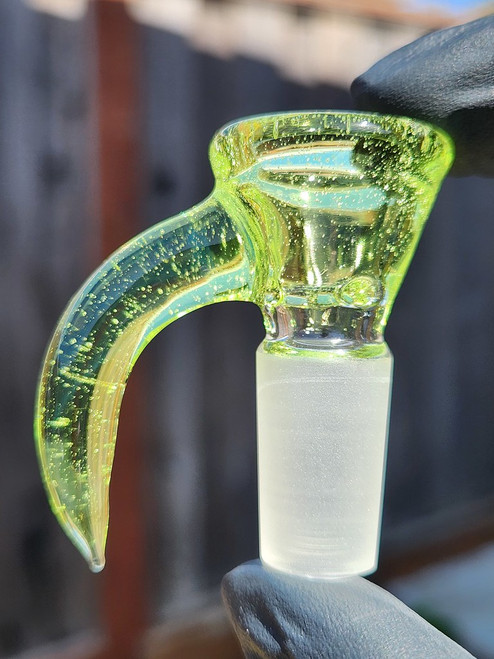 OJ FLAME - Full Color 3-Hole Martini Slide w/ Horn and 14mm Joint  - Slyrm