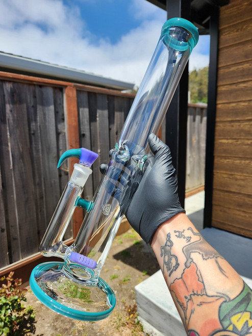 DESIGNER SCI - Gridline Tube w/ 18mm Multi-Hole Slide - Aqua / Lavender